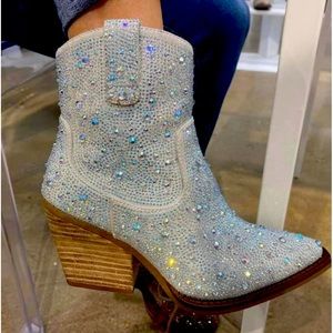 BRAND NEW! Very G AB RHINESTONE COVERED BOOTIES! Photos do not do them justice!!